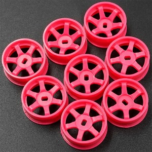 [#WL-0145FPK] [8개입｜내로우 AWD] Plastic Narrow Rim Set 8.5mm (Offset 0 +1 +2 +3) Florescent Pink for 1/28 Mini-Z AWD (교쇼 미니지 휠 세트)