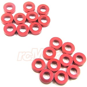 [YA-0395RD] [20개입] Aluminum M3 Flat Washer 2mm Thickness Spacer (Red) (M3 스페이서)