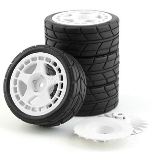 [#I500279498A3] [4개입] 1/10 Rubber Tires and Wheels w/12mm Hex Adapter (크기 65 x 25mm)