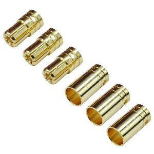 [#BM0306] [3쌍+수축튜브] 6.5mm Gold Bullet Connectors w/Heat Shrink Tubing (길이 수6.5+7.5mm｜암15mm)