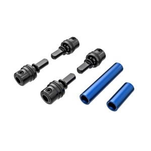 [AX9751-BLUE] Driveshafts, center, male (steel) (4)/ driveshafts, center, female, 6061-T6 aluminum (blue-anodized) (front &amp; rear)/ 1.6x7mm BCS (with threadlock) (4)