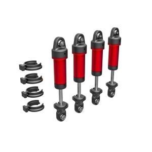 [AX9764-RED] Shocks, GTM, 6061-T6 aluminum (red-anodized) (fully assembled w/o springs) (4)