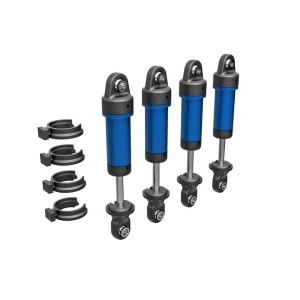 [AX9764-BLUE] Shocks, GTM, 6061-T6 aluminum (blue-anodized) (fully assembled w/o springs) (4)