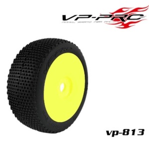 [VP813G-M4-RY](1:8 버기 타이어+휠)경기용 VP-813G Gripz Evo M4 RY Rubber Tyre[glued] 한봉지 2개포함