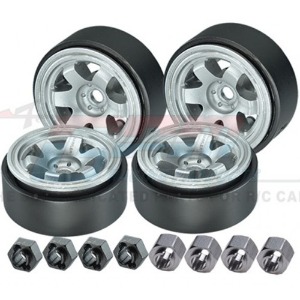 [#TRX4MZSP1221-S] [4개입] Aluminum 1.0 Inch Beadlock Wheel Rims Set (6 Poles) (트랙사스 TRX-4M)