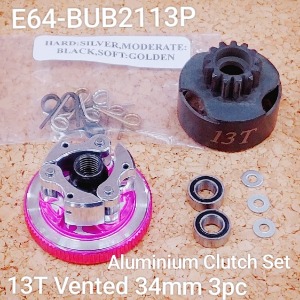 [E64-BUB2113P] 13T(Vented)34mm Aluminium 3pc Clutch Set-Pink