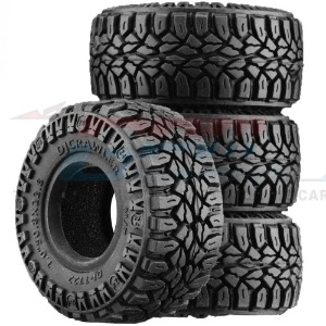 [#TRX4MZSP22A-BK] [4개입] 1.0 Inch High Adhesive Crawler Rubber Tires w/Foam Inserts (Traxxas TRX-4M｜크기 50.8 x 22.8mm)
