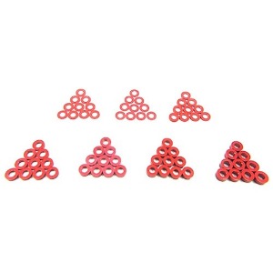 [#YA-0390RD] [70개입] Aluminum M3 Flat Washer 0.25 / 0.5 / 1 / 1.5 / 2 / 2.5 / 3mm Thickness Spacer (Red) (M3 스페이서 세트)
