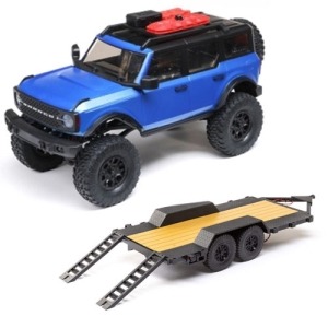 [AXI00006T3+AXI00009]AXIAL 1/24 SCX24 2021 Ford Bronco 4WD Truck Brushed RTR, Blue+ 트레일러