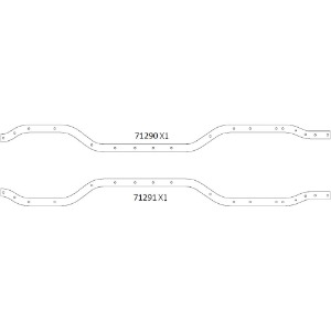 [#97401060] EMO-X Cross Beam Chassis Rail (Left &amp; Right) (설명서 품번 #71290, 71291)