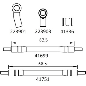 [#97401103] Balance Link Rod Set for EMO-X (설명서 품번 #223901, 223903, 41336, 41699, 41751)