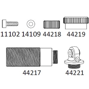 [#97401065] [2개입 반대분] Metal Shock Absorber Cylinder Parts for EMO-X (설명서 품번 #11102, 14109, 44217, 44218, 44219, 44221)