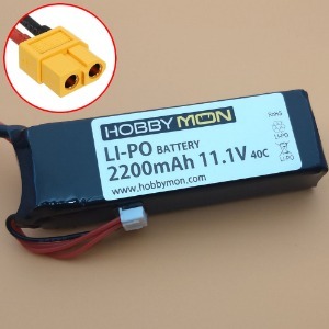 [#HBM2200M3S] [소형 3셀 리포 배터리] 2200mAh 11.1V 3S 40C LiPo Battery w/XT60 Connector (D1RC 디펜더 D110) (크기 105 x 34 x 23mm)