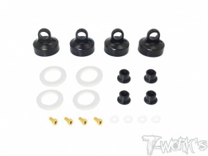 [TO-273-M]Black Hard Coated 7075-T6 Alum Aeration Shock Cap (For Mugen MBX8/7R/7/MBX8 ECO)