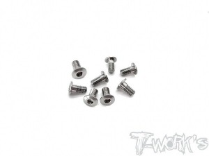 [TSS-306LP]3x6mm Titanium Hex. Socket Head Low Profile Half Thread Screws（8pcs.）