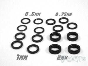 [TA-046BK]Aluminum 5x7 Shim Set 0.5, 0.75 ,1 ,2 ,3 ,5mm each 4pcs ( Black )