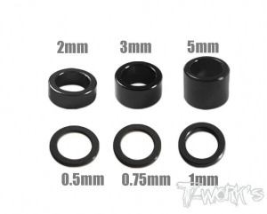 [TA-019BK]Aluminum 4x6 Shim Set 0.5, 0.75 ,1 ,2 ,3 ,5mm each 4pcs ( Black )