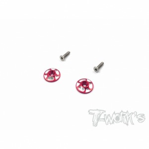 [TO-190-R]1/8 Light Weight Aluminum Wing Washer 2 pcs. (Red)