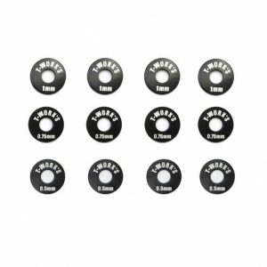 [TA-030BK]Aluminum Wheel Shim Set 4x11x0.5,0.75,1mm each 4 pcs. (Black)
