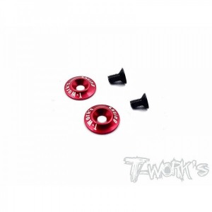 [TO-185R]1/10 Aluminum Wing Washer ver.2 (Red) 2 pcs.