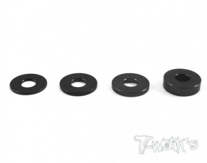 [TA-069BK]Aluminum Shim 3X7.8mm Set ( Black ) 0.5,0.75,1,2mm each 4pcs.