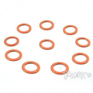 [TA-042O]Aluminum 5mm Bore Washer 0.5mm ( Orange ) 10pcs.